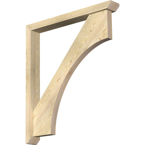 Ekena Millwork Westlake Slat Rough Sawn Bracket w/ Offset Brace, Douglas Fir, 4"W x 32"D x 36"H BKT0402X32X36WTL06RDF - main
